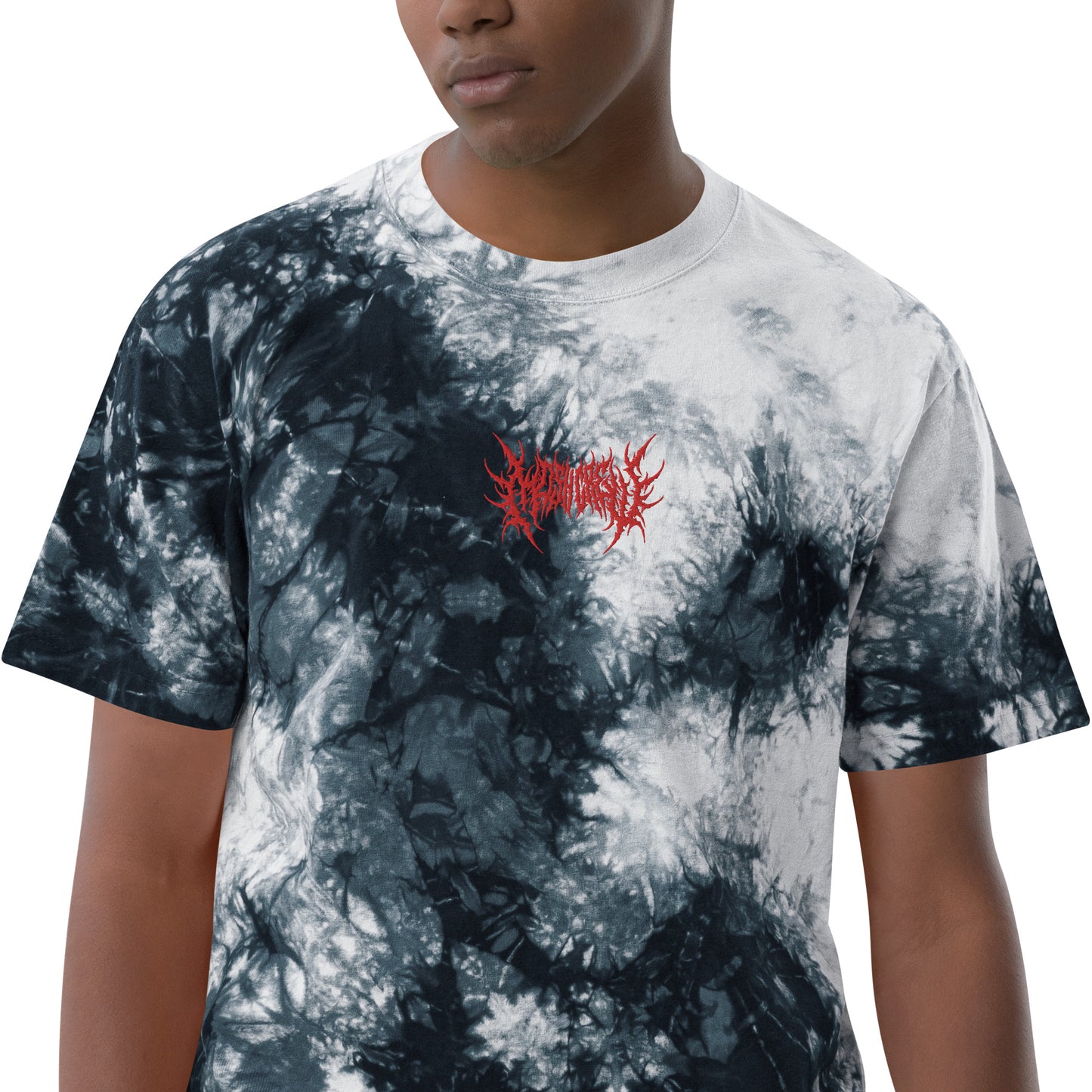 Mosh Crew Oversized Tie-Dye Tee - Embroidered